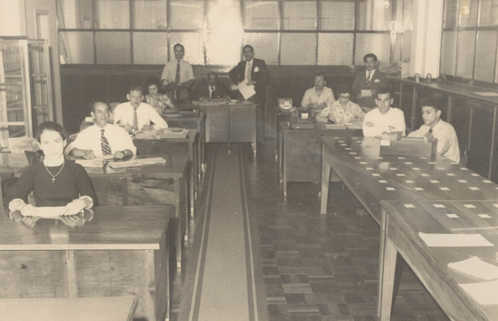 Funcionários do banco Inco em 1953. Crédito: FGML/CDMH