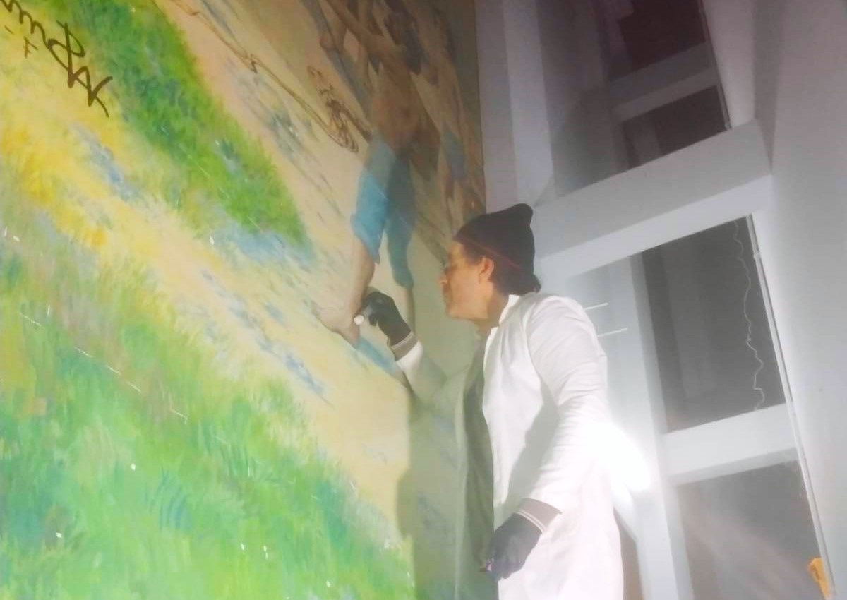 restaurando imagem do santuário de Navegantes