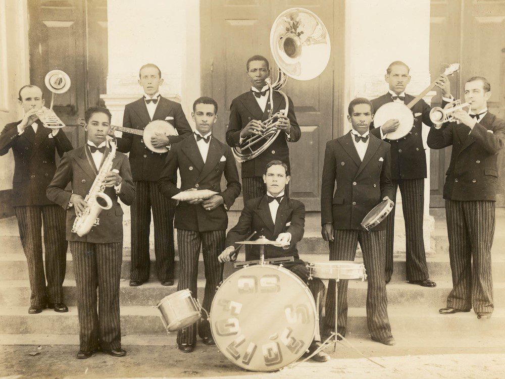 A Jazz Band "Os Foliões", fundada em 1934, animou muitas tardes dançantes de Navegantes. Crédito: CDMH/Arquivo Público de Itajaí