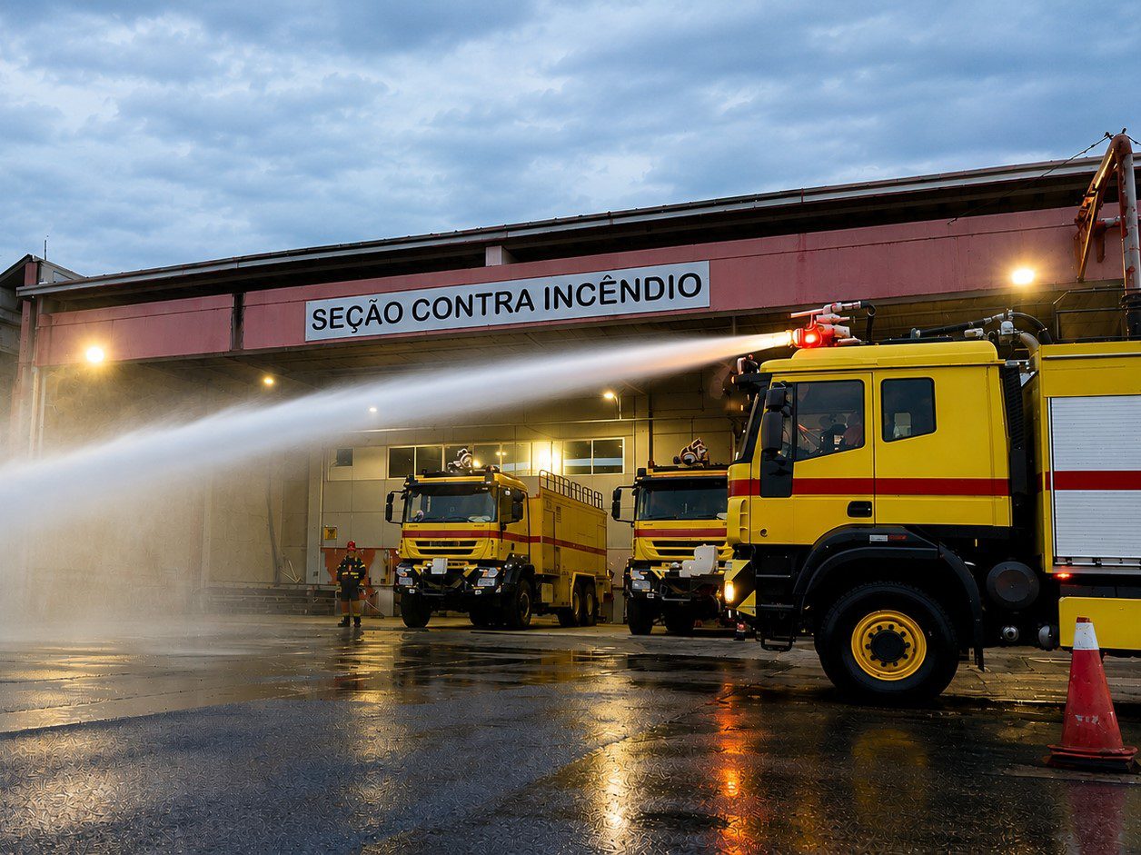 Bastidores da Segurança Quem são os bombeiros que protegem o Aeroporto de Navegantes Quando o alarme de emergência soa no terminal do Aeroporto Internacional de Navegantes, o relógio passa a ser o principal adversário. Em apenas 40 segundos, a equipe precisa vestir equipamentos que pesam cerca de 25 quilos, embarcar nas viaturas e acelerar. A missão é clara e cirúrgica chegar a qualquer ponto operacional da pista ou do terminal em, no máximo, 2 minutos e 10 segundos. O objetivo final Garantir que nenhuma resposta passe dos 3 minutos. Preparação diária consome 10 mil litros de água reutilizável Para que essa engrenagem funcione sem falhas, a rotina é marcada pela repetição e pela precisão. Todos os dias, os caminhões de combate a incêndio passam por dois testes operacionais rigorosos. Cada procedimento utiliza cerca de 5 mil litros de água para garantir que os canhões e sistemas estejam prontos. Sustentabilidade na pista Toda a água utilizada nesses testes diários é direcionada para um sistema de reuso e reaproveitada posteriormente, evitando o desperdício. Por trás desse padrão de excelência está a SESCINC (Seção Contra Incêndio) do aeroporto. O grupo é formado por 40 bombeiros de aeródromo que se dividem em quatro turnos ininterruptos, cobrindo o terminal 24 horas por dia na prevenção, salvamento e combate a incêndios aeronáuticos. Movimentação recorde exige atenção redobrada A responsabilidade da equipe cresce na mesma proporção do aeroporto. Administrado pela CCR Aeroportos, o terminal de Navegantes encerrou o ano de 2025 com mais de 2,3 milhões de passageiros, consolidando-se como o segundo aeroporto mais movimentado do Brasil fora das capitais. O ritmo continua acelerado apenas no primeiro trimestre de 2026, o terminal registrou aproximadamente 590 mil viajantes entre embarques e desembarques — um crescimento de 6% em relação ao mesmo período do ano passado. 2,3 milhões de passageiros em 2025. 590 mil viajantes no 1º trimestre de 2026. Alta de 6% no fluxo de passageiros no início deste ano. Além de lidar com a segurança dos voos, os bombeiros atuam fortemente na prevenção diária. Uma das ocorrências mais comuns na rotina é a captura e remoção de fauna (animais de pequeno e médio porte) nas proximidades da pista, um trabalho essencial para evitar colisões durante pousos e decolagens. O trabalho invisível aos olhos dos passageiros Quem passa pelo terminal rumo às férias ou ao trabalho geralmente não imagina o que acontece nos bastidores. Quando não estão em atendimento direto, os bombeiros passam o dia em treinamentos técnicos, simulados operacionais, testes de condicionamento físico, estudos de cenários e caminhadas de inspeção na área de manobras. Em um aeroporto com a movimentação de Navegantes, a segurança operacional exige preparo contínuo e resposta imediata. Existe toda uma estrutura trabalhando de forma integrada para garantir que o aeroporto opere com segurança e eficiência em qualquer situação, destaca Wilson Rocha, gerente do Aeroporto Internacional de Navegantes. Supercaminhões e roupas de alta tecnologia A estrutura da SESCINC conta com três viaturas aeroportuárias de alta tecnologia, desenvolvidas especificamente para o ambiente de aviação. Juntos, esses supercaminhões têm capacidade para transportar 33 mil litros de água; Espuma especial (LGE) para contenção de chamas; Pó químico específico para combate a incêndios com combustível de aviação (Querosene de Aviação - QAV). Para enfrentar o calor extremo de um eventual incêndio, os profissionais utilizam roupas aluminizadas de aproximação, sistemas de proteção respiratória autônoma e ferramentas de desencarceramento pesado. Graças à memória muscular dos treinos, eles vestem todo o traje de 25 kg em menos de um minuto. Treinamento específico e regras da ANAC Diferente dos bombeiros convencionais, os bombeiros de aeródromo passam por uma formação altamente especializada. O foco total é a evacuação rápida de aeronaves de grande porte, isolamento de combustível espalhado na pista e gerenciamento de pânico em áreas restritas. Toda a rotina e os exercícios práticos seguem normas rígidas da ANAC (Agência Nacional de Aviação Civil). Muita gente acredita que o bombeiro passa o dia esperando uma ocorrência acontecer. Na realidade, quando não estamos atendendo uma emergência, estamos treinando, testando equipamentos, revisando procedimentos e aperfeiçoando técnicas, explica Gustavo Aurélio Costa, gerente de seção da equipe de bombeiros de aeródromo. É essa preparação diária que permite que a equipe responda com rapidez e eficiência quando cada segundo faz diferença.